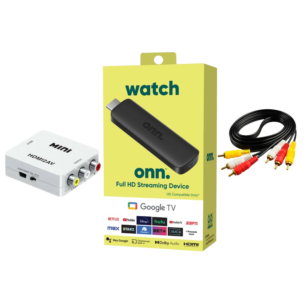 Combo para TV antiguos (CULONES) Onn Watch HD + Adaptador HDMI A RCA + CABLES RCA