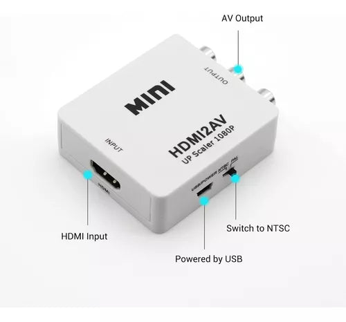 Adaptador Hdmi A Rca O Convertidor Hdmi A Rca 1080p Hdmi2av